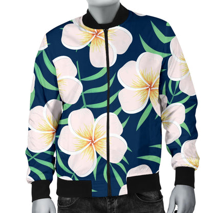 Pink Plumeria Pattern Print Design PM016 Men Bomber Jacket