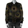 Moon Boho Style Pattern Print Design 01 Women's Bomber Jacket