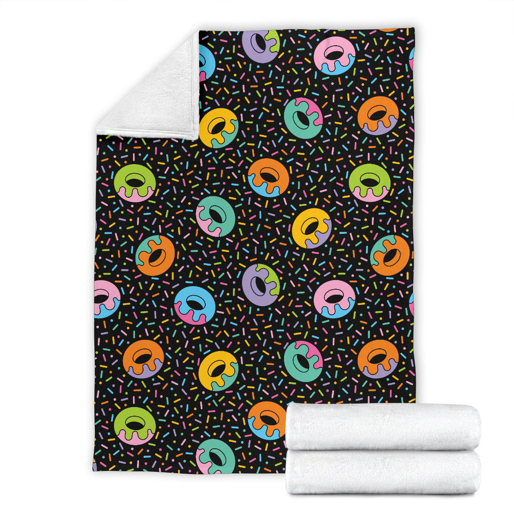 Donut Pattern Print Design DN012 Fleece Blanket
