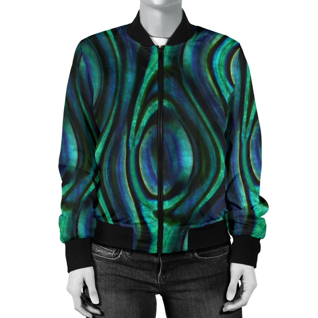 Abalone Pattern Print Design 01 Women's Bomber Jacket