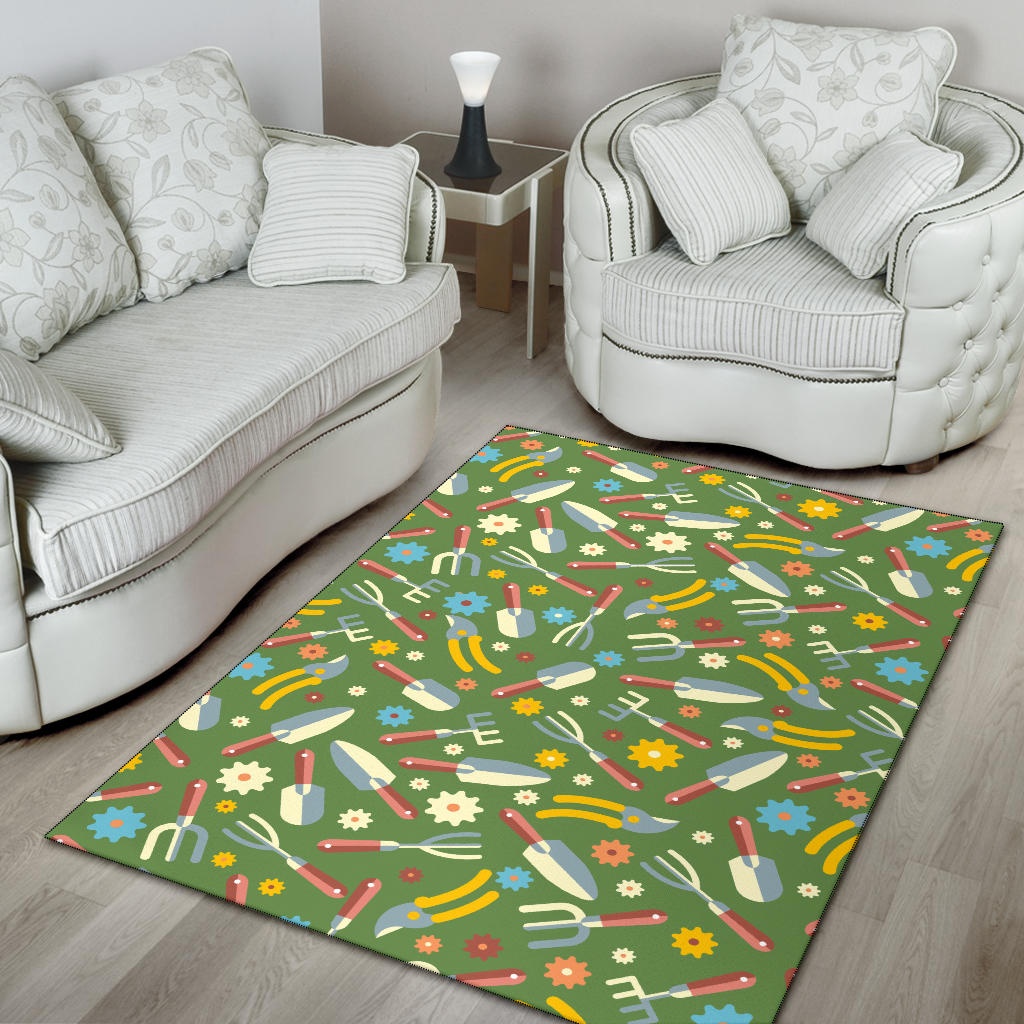 Gardening Pattern Print Design G06 Area Rugs