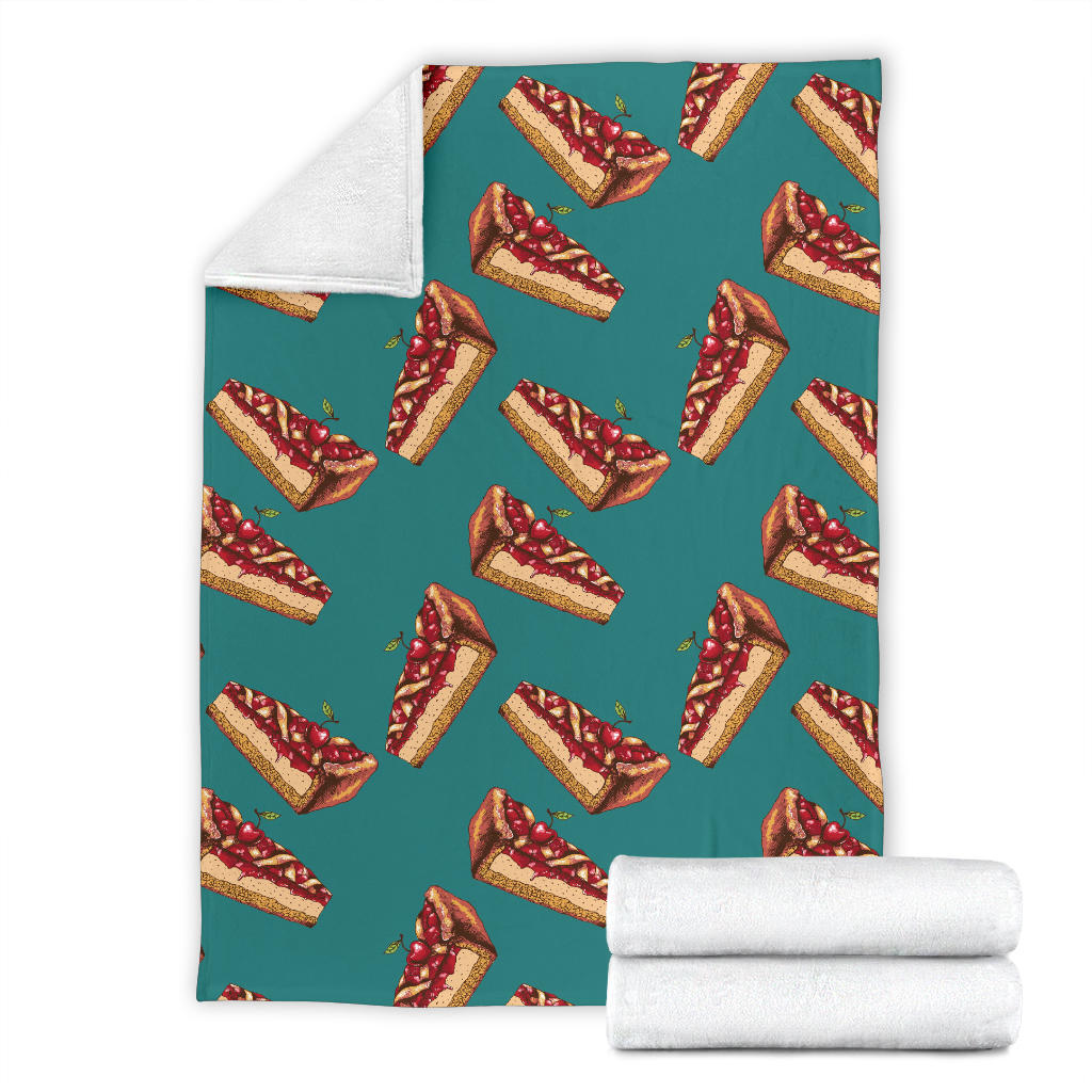 Cheesecake Cherry Pattern Print Design CK03 Fleece Blanket