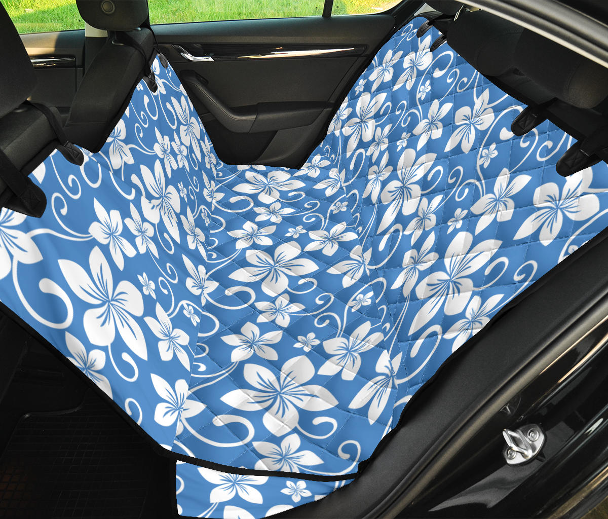 Hibiscus Pattern Print Design HB09 Rear Dog  Seat Cover