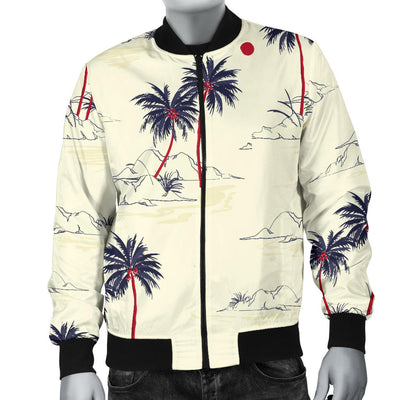 Palm Tree Pattern Print Design PT08 Men Bomber Jacket