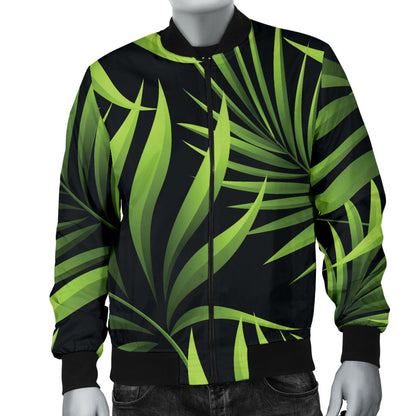 Palm Leaves Pattern Print Design PL07 Men Bomber Jacket