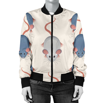 Rat Pattern Print Design 03 Women's Bomber Jacket