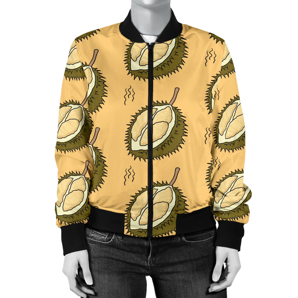 Durian Pattern Print Design DR02 Women Bomber Jacket