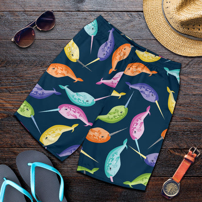 Narwhal Colorful Pattern Print Design 03 Mens Shorts