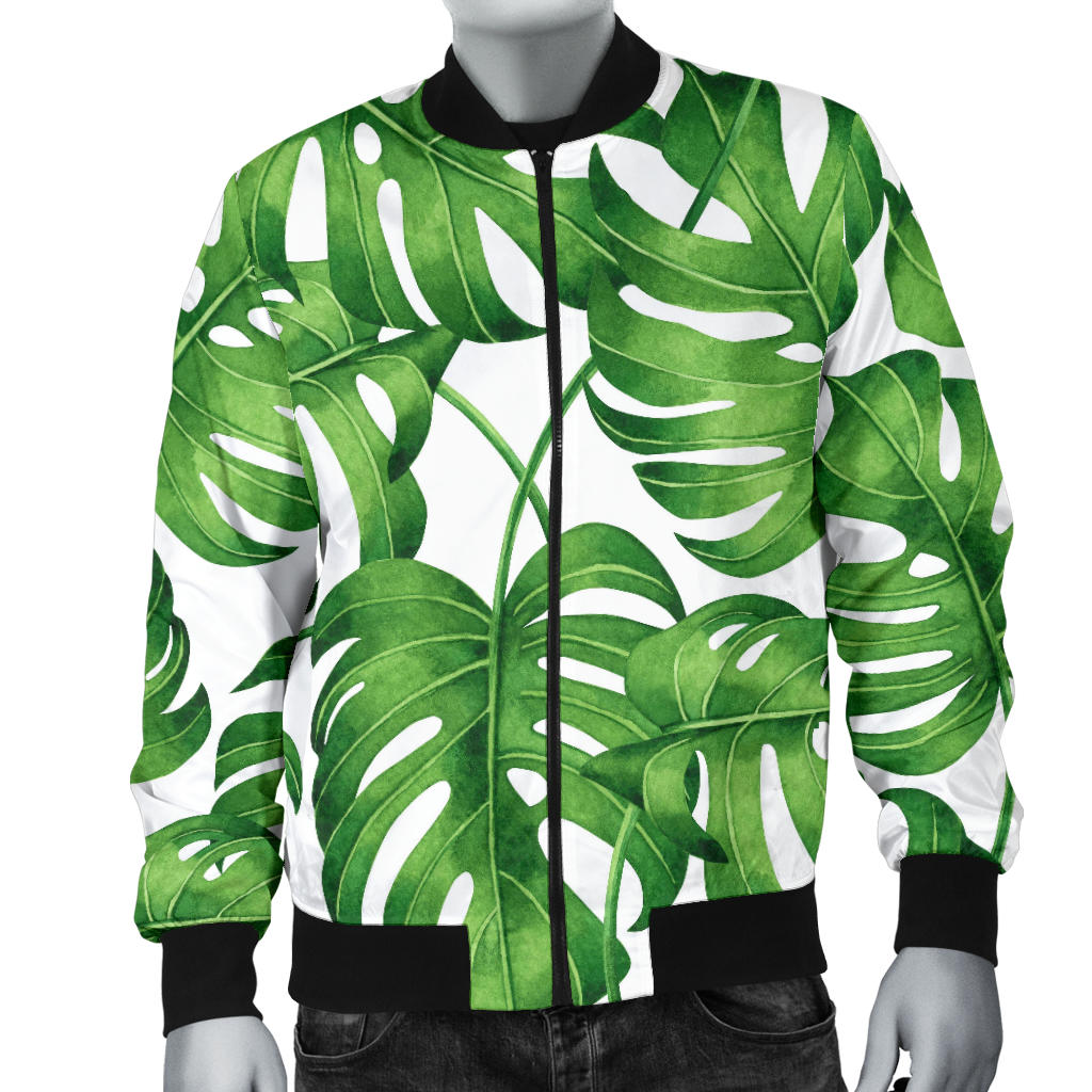 Palm Leaves Pattern Print Design PL08 Men Bomber Jacket