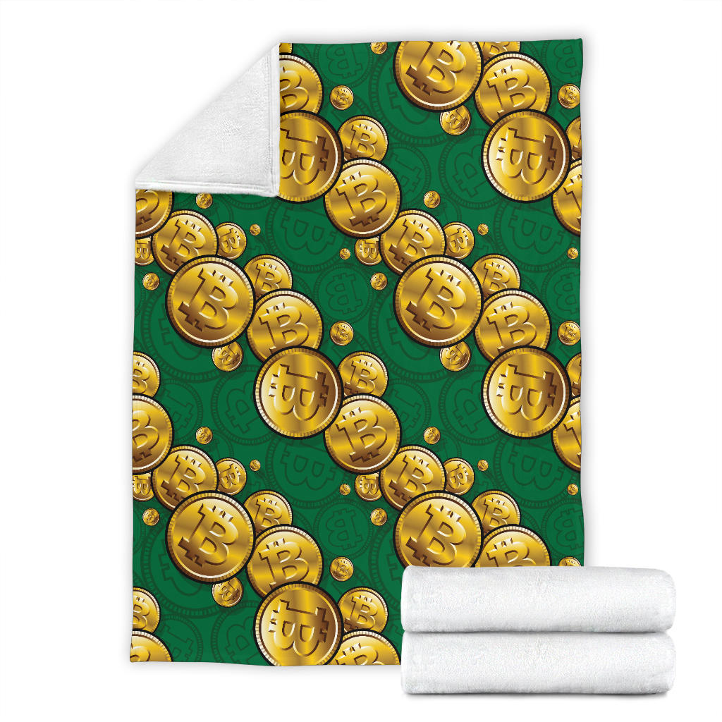 Bitcoin Pattern Print Design DO02 Fleece Blanket