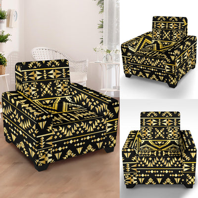 Gold Aztec Tribal Armchair Slipcover