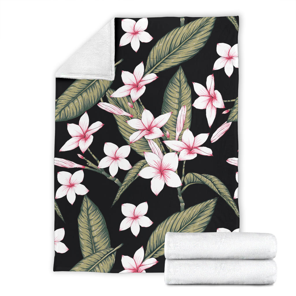 Plumeria Pattern Print Design PM021 Fleece Blanket