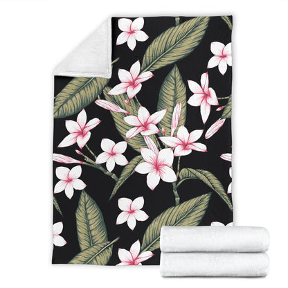 Plumeria Pattern Print Design PM021 Fleece Blanket