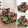 Pink Red Hibiscus Pattern Print Design HB023 Armchair Slipcover