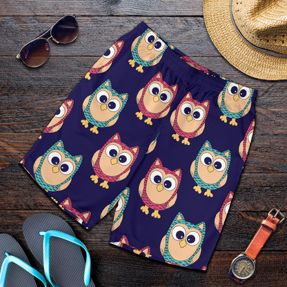 Owl Pattern Print Design A06 Mens Shorts