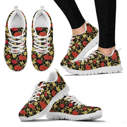 Cranberry Pattern Print Design CB02 Sneakers White Bottom Shoes