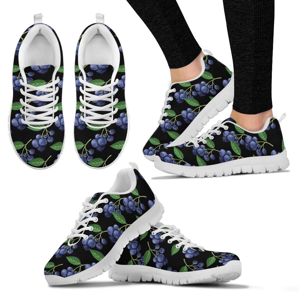 Blueberry Pattern Print Design BB01 Sneakers White Bottom Shoes