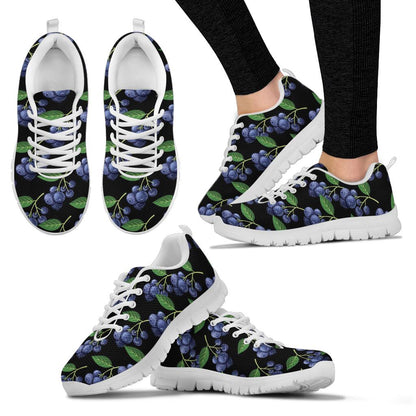 Blueberry Pattern Print Design BB01 Sneakers White Bottom Shoes