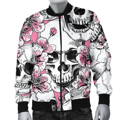 Cherry Blossom Pattern Print Design CB03 Men Bomber Jacket