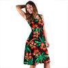 Hawaiian Themed Pattern Print Design H022 Midi Dress