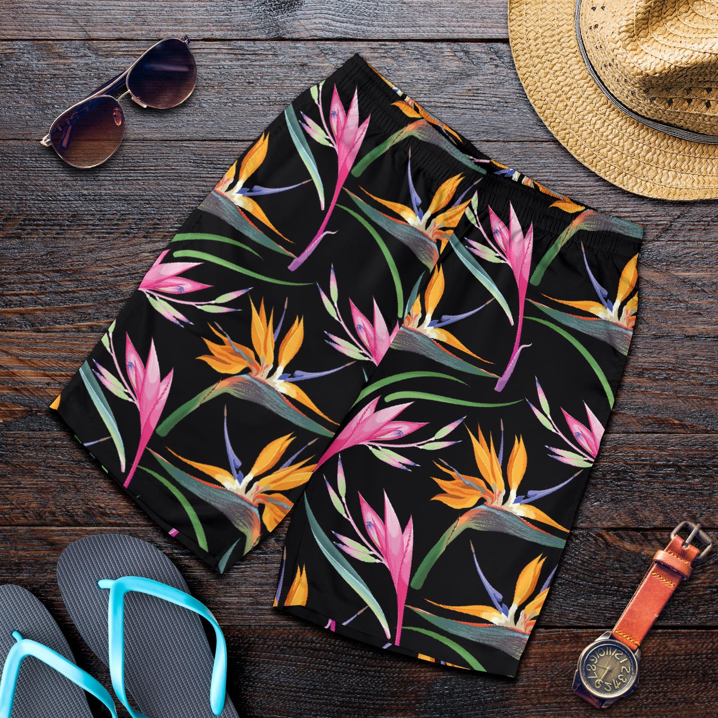 Tropical Flower Pattern Print Design TF017 Mens Shorts
