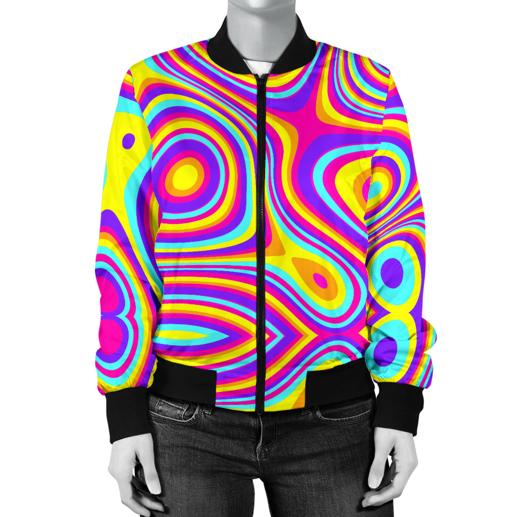 Liquid Pattern Print Design 06 Women's Bomber Jacket