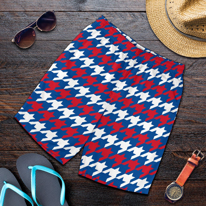 Patriotic Houndstooth Pattern Print Design A02 Mens Shorts