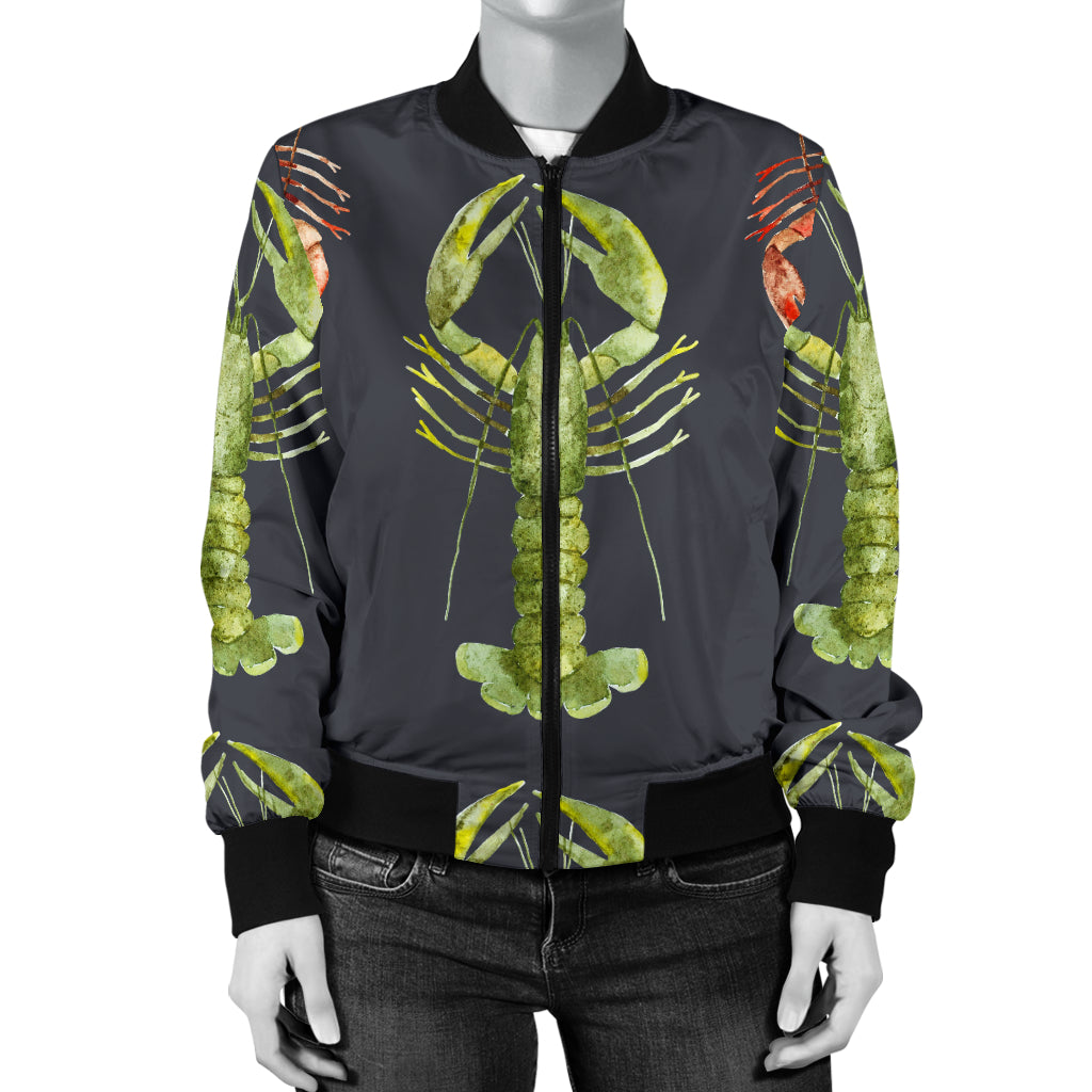 Lobster Pattern Print Design 01 Women's Bomber Jacket