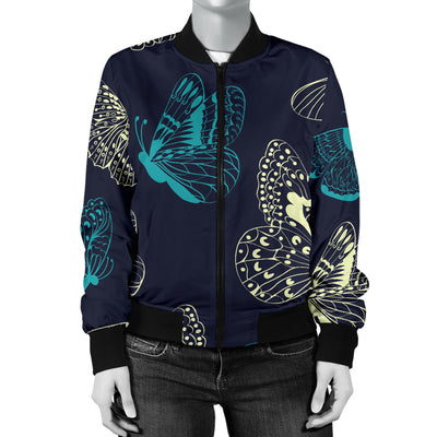 Monarch Butterfly Pattern Print Design 01 Women's Bomber Jacket