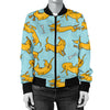 Dachshund Pattern Print Design 08 Women's Bomber Jacket