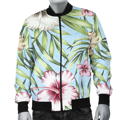 Tropical Flower Pattern Print Design TF05 Men Bomber Jacket
