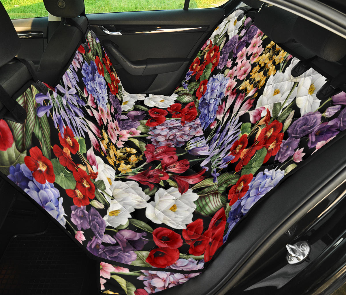 Summer Floral Pattern Print Design SF04 Rear Dog  Seat Cover