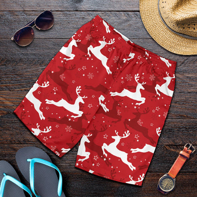 Reindeer Red Pattern Print Design 01 Mens Shorts
