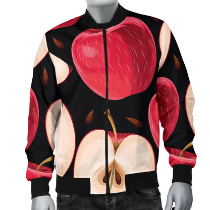Apple Pattern Print Design AP02 Men Bomber Jacket