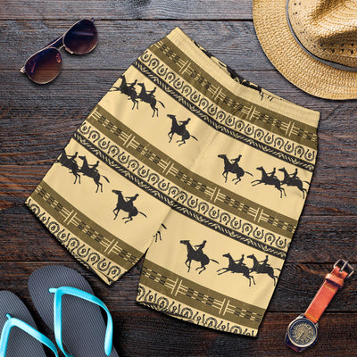 Horse Pattern Prnt Mens Shorts