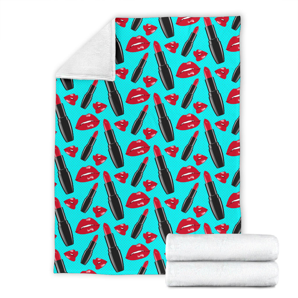 Lipstick Pattern Print Design LT02 Fleece Blanket