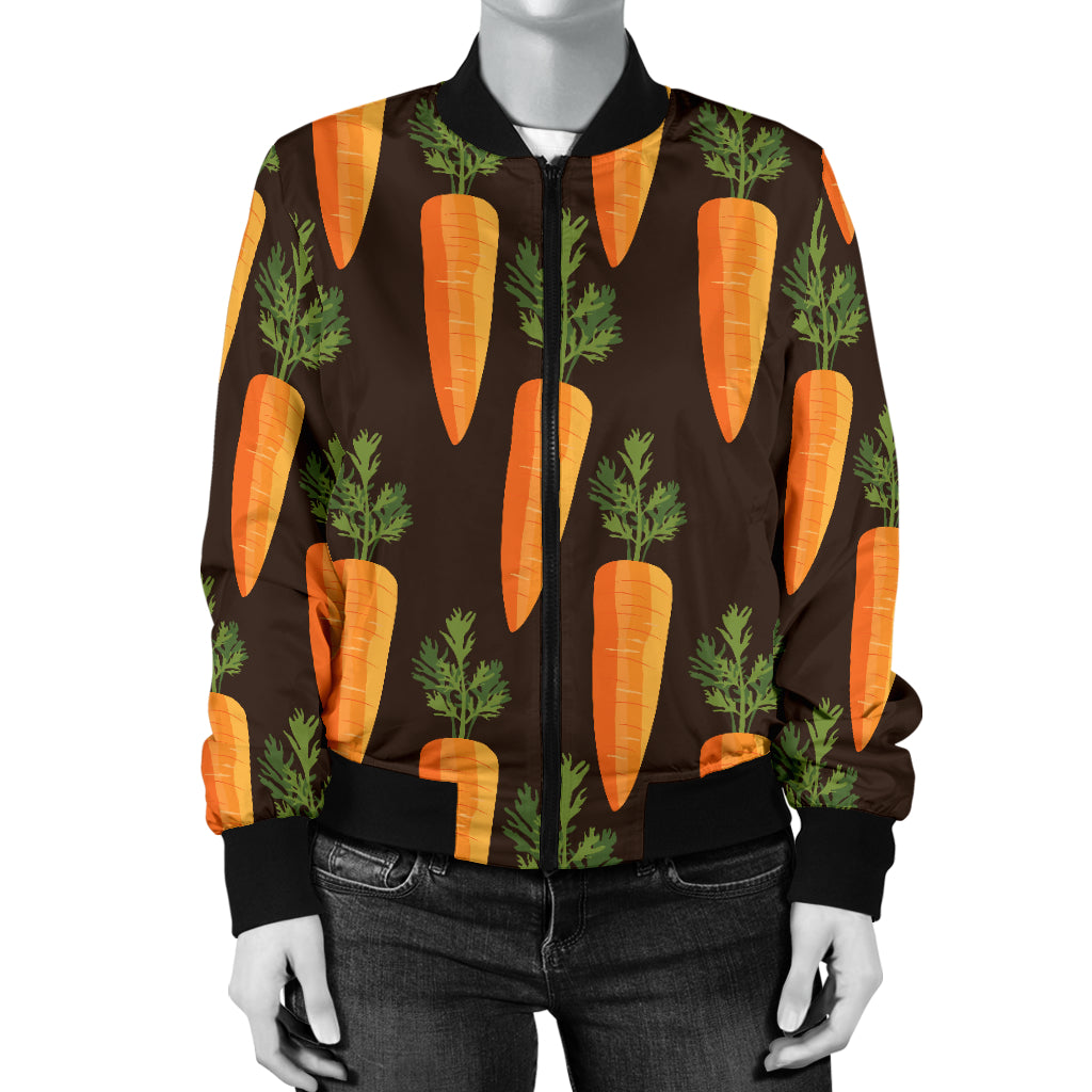 Carrot Pattern Print Design 06 Women's Bomber Jacket
