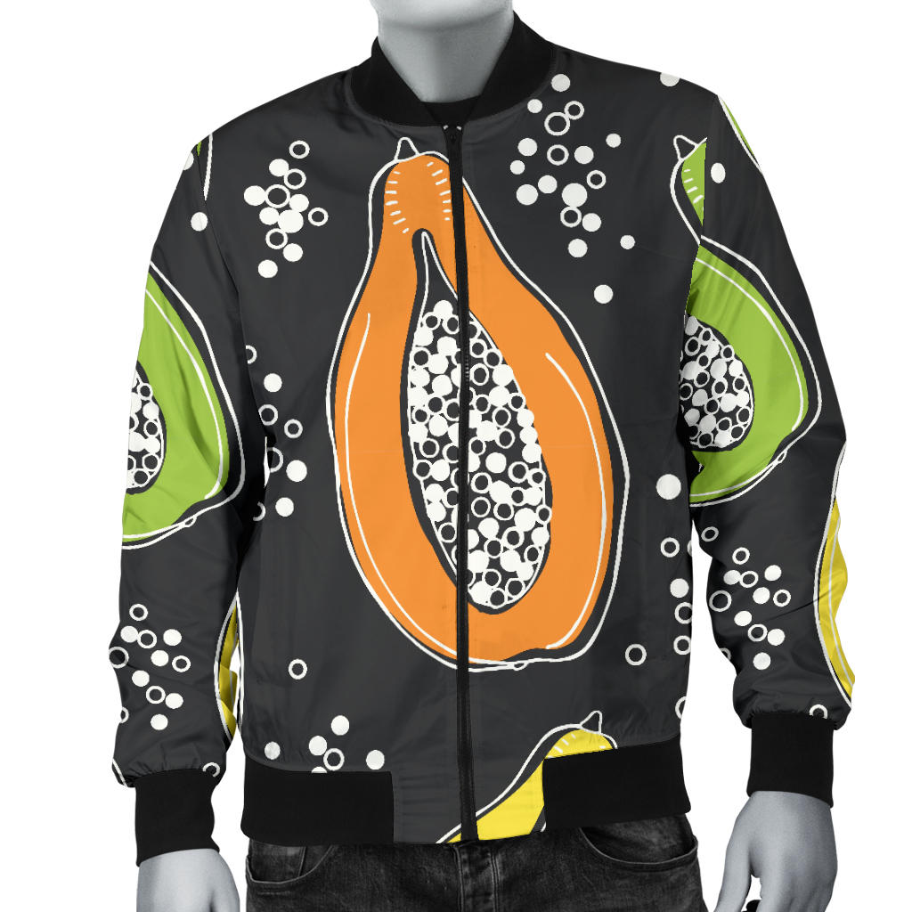 Papaya Pattern Print Design PP05 Men Bomber Jacket