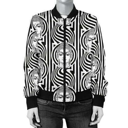 Buddha Pattern Print Design 05 Women's Bomber Jacket