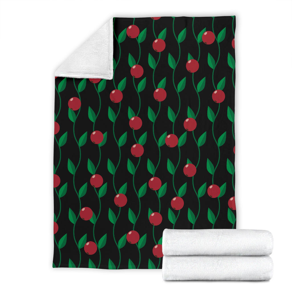 Cranberry Pattern Print Design CB01 Fleece Blanket