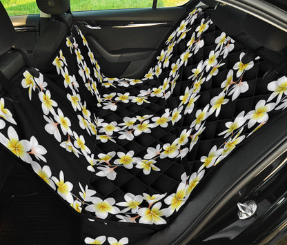 White Plumeria Pattern Print Design PM08 Rear Dog  Seat Cover