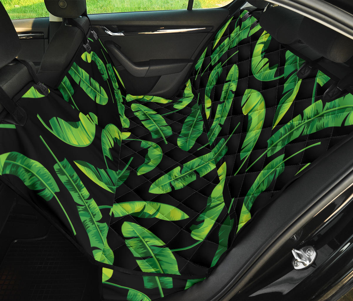 Banana Leaf Pattern Print Design BL02 Rear Dog  Seat Cover