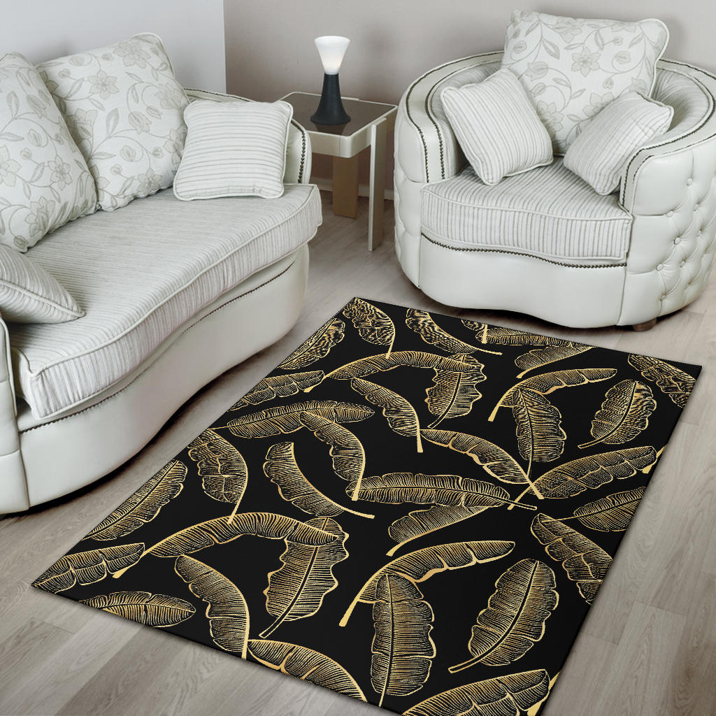 Banana Leaf Pattern Print Design BL07 Area Rugs