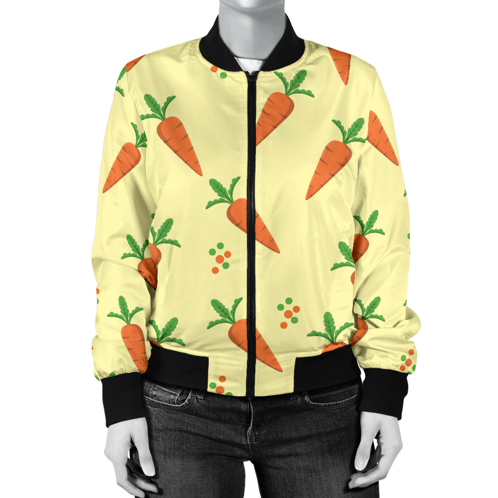 Carrot Pattern Print Design 04 Women's Bomber Jacket