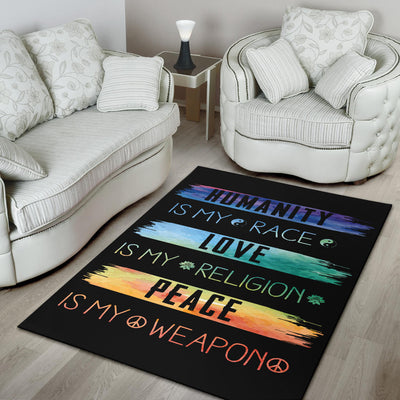 Humanity Love Peace Area Rugs