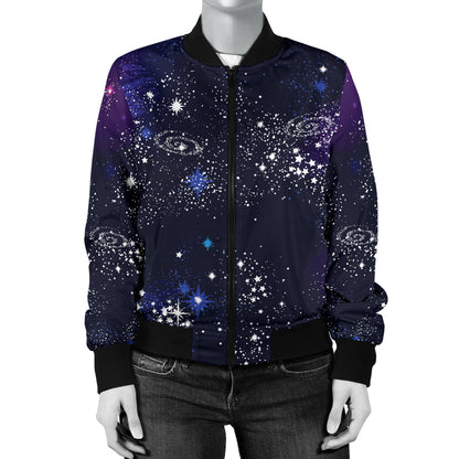 Cosmic Pattern Print Design 03 Women's Bomber Jacket