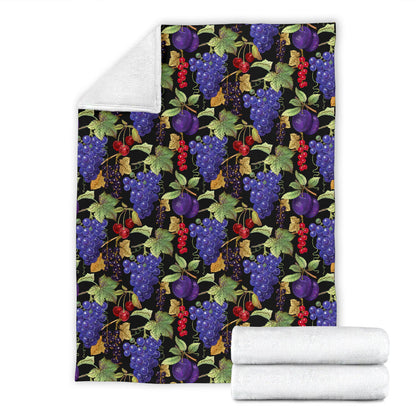 Grape Pattern Print Design GP05 Fleece Blanket