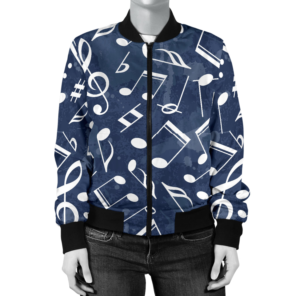 Music note Pattern Print Design A02 Women's Bomber Jacket