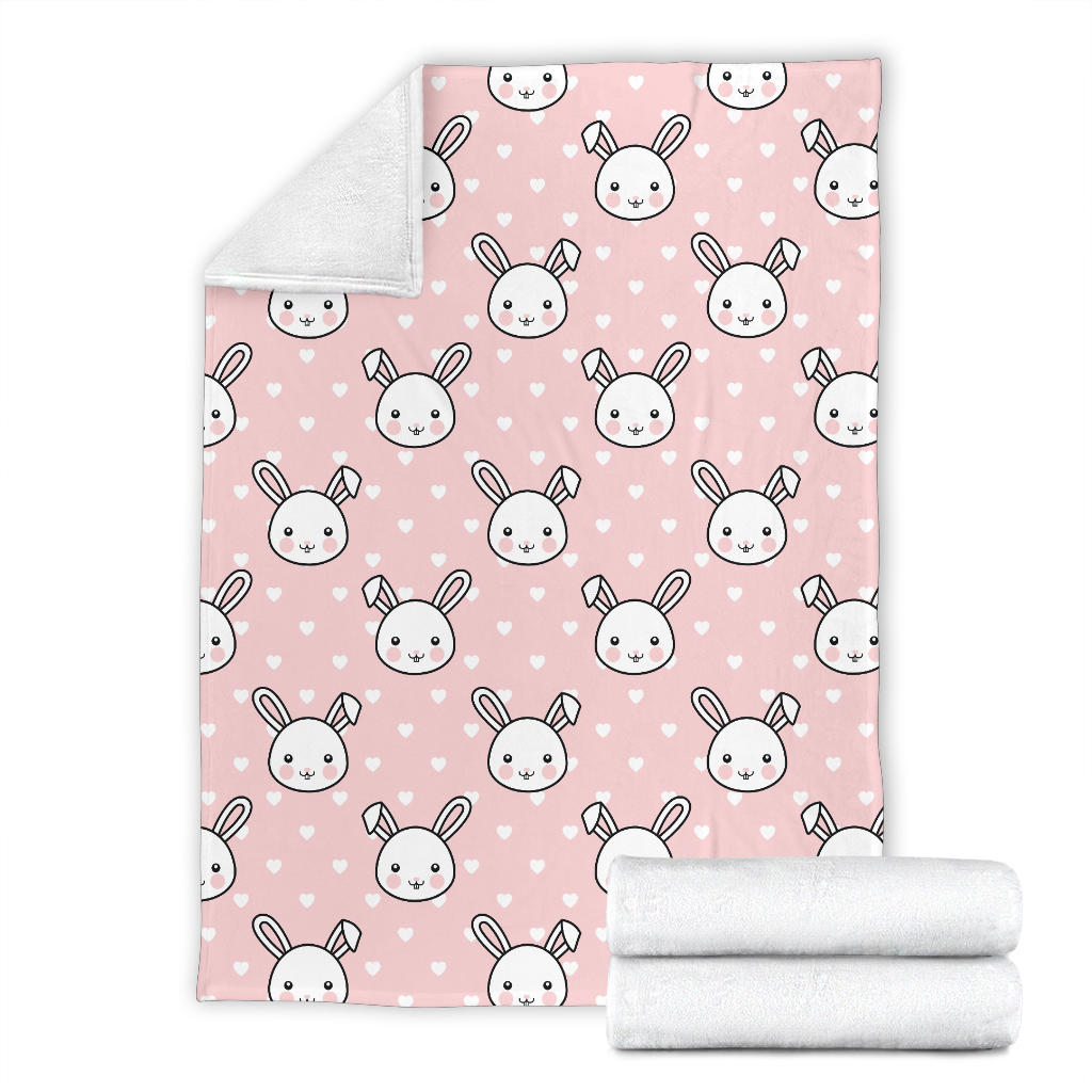 Rabbit Pattern Print Design RB02 Fleece Blanket