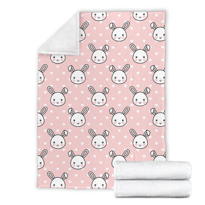 Rabbit Pattern Print Design RB02 Fleece Blanket